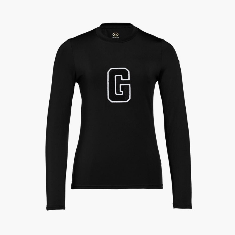 Goldbergh SUPER G long sleeve T-Shirts Schwarz | ILGQJD045