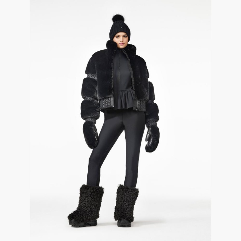 Goldbergh UNA faux pom Mütze Schwarz | KZMAPQ725